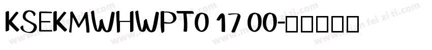 KSEKMWHWPT0 17 00字体转换